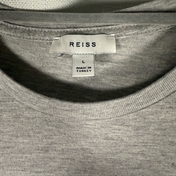 Reiss Bless Cotton Crew Neck T-Shirt in Grey Marl - Picture 8 of 10